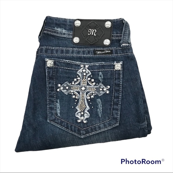 Miss Me Skinny Jeans Size 28 Embellished Embroidered Style JP51035SKR - Picture 2 of 8